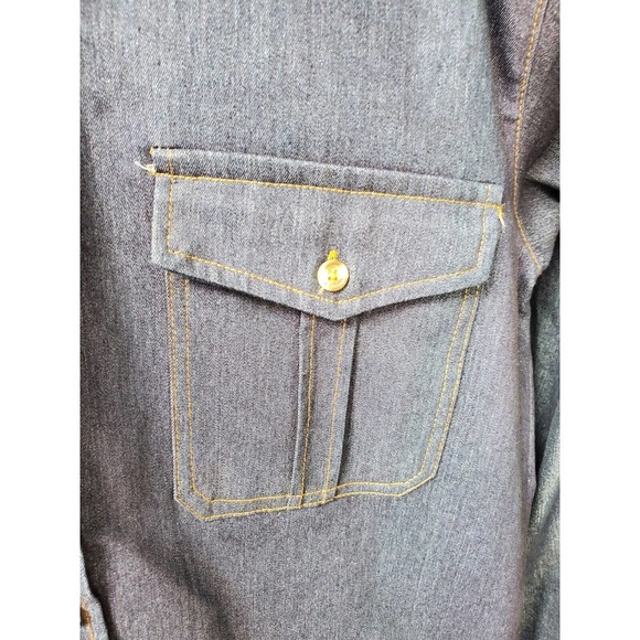 Giorgio Inserti Men Blue Cotton Collared Long Sleeve Casual Buttons Down Shirt M - Picture 3 of 11